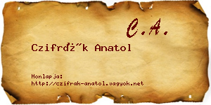 Czifrák Anatol névjegykártya